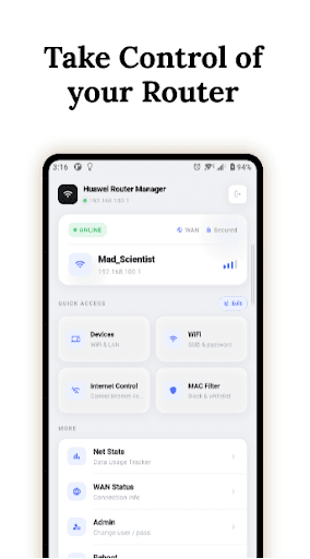 WiFi Manager for Huawei Router app screenshot